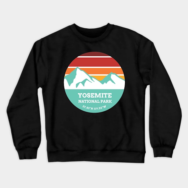 Yosemite National Park Retro Crewneck Sweatshirt by roamfree